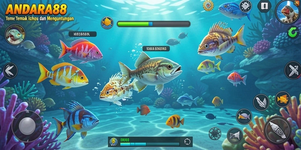 Tampilan gameplay Tembak Ikan yang seru dan menghibur.