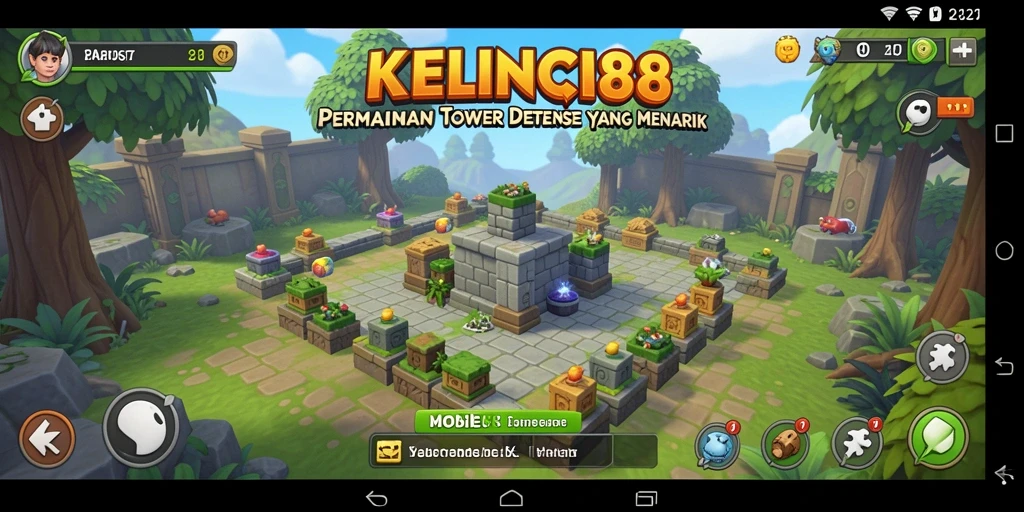 Tampilan gameplay menegangkan dari KELINCI88 dengan strategi Tower Defense.