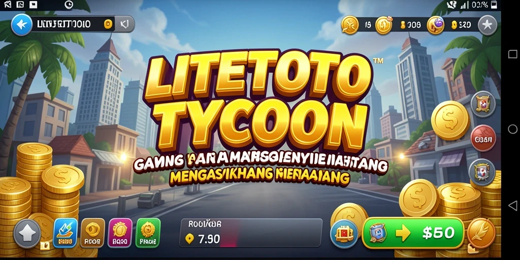 Tampilan gameplay LITETOTO dengan konsep Tycoon yang menarik.
