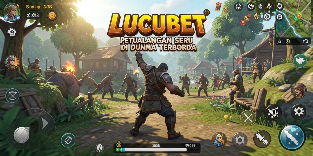 Tampilan gameplay LUCUBET dalam dunia terbuka yang indah dan menakjubkan.