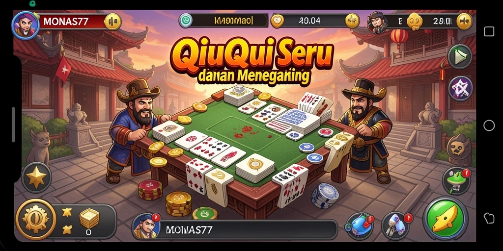 Screenshot MONAS77 menampilkan pengalaman bermain QiuQiu yang seru.
